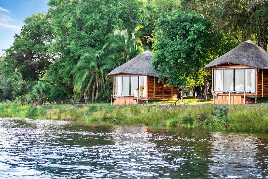 Luxury accommodation on the Zambezi near Victoria Falls.