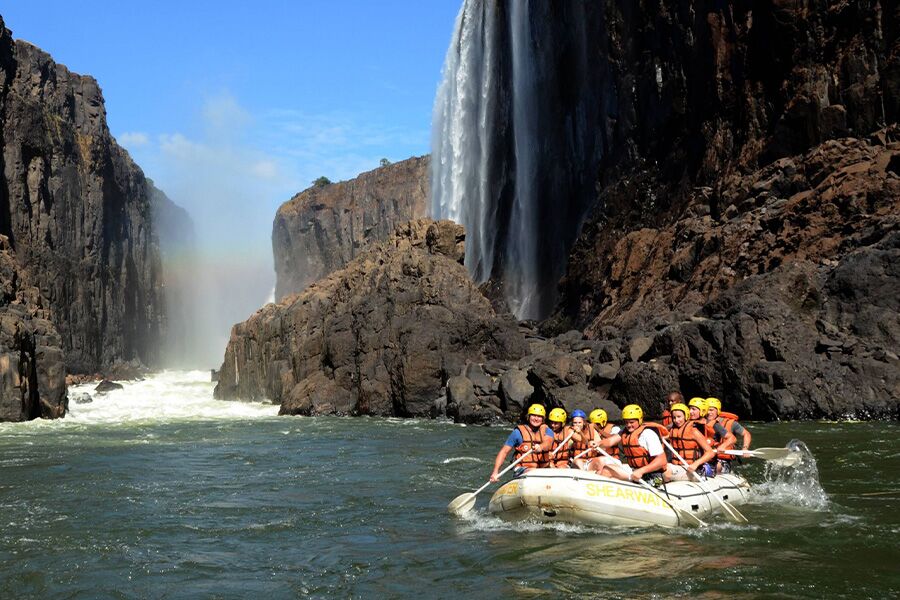 Wild water rafting in Livingstone near Victoria falls
