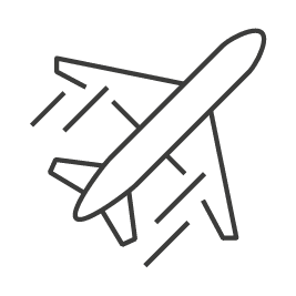 Luxury air charter drawn in black