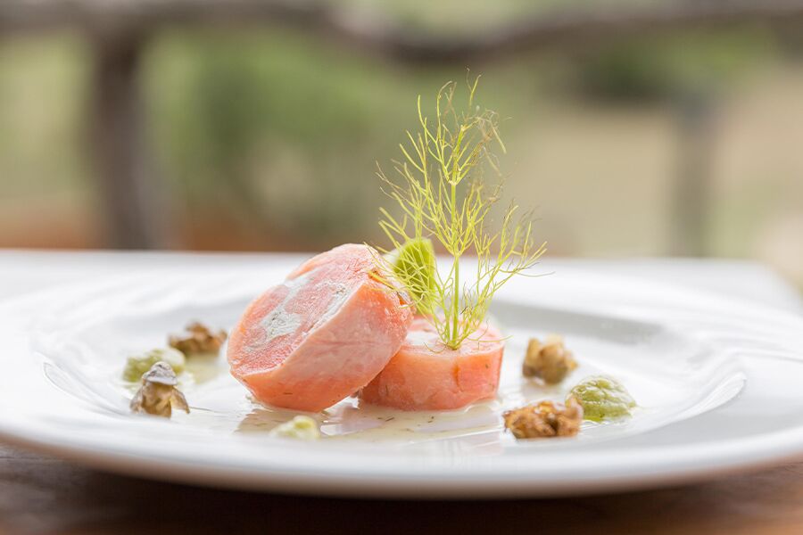 Fine dining cuisine at luxury accommodation part of luxury safari tour at mala mala reserve with Premier Africa.