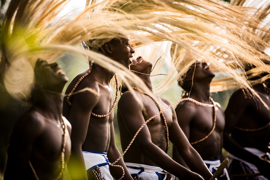Locals dancing in Rwanda