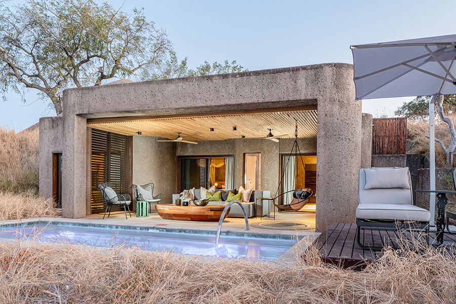Luxury accommodation with private pool in the bush while on luxury safari at Sabi Sands Game Reserve