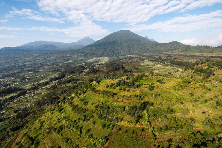 Volcanoes National Park aerial view