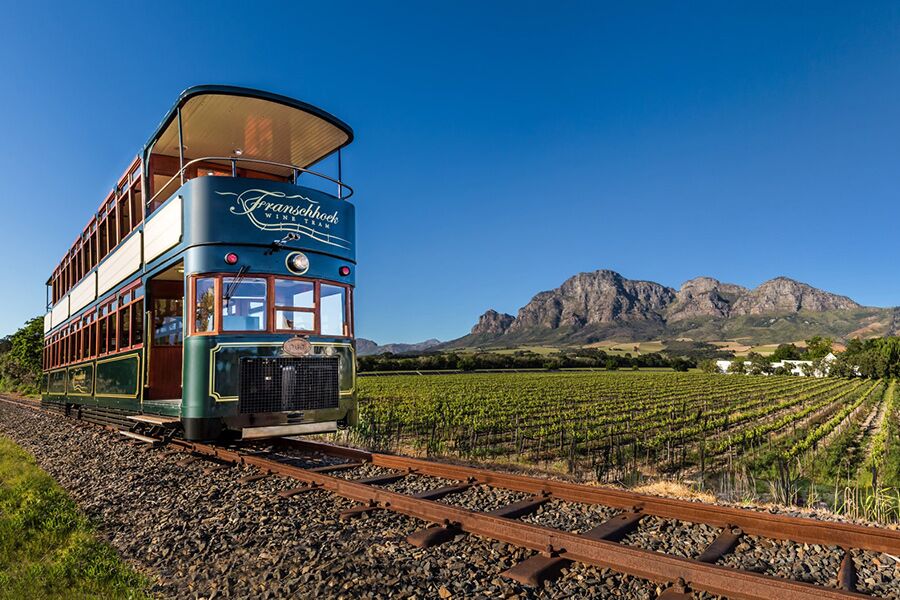 Tram ride in Franshoek while on wine tasting tour