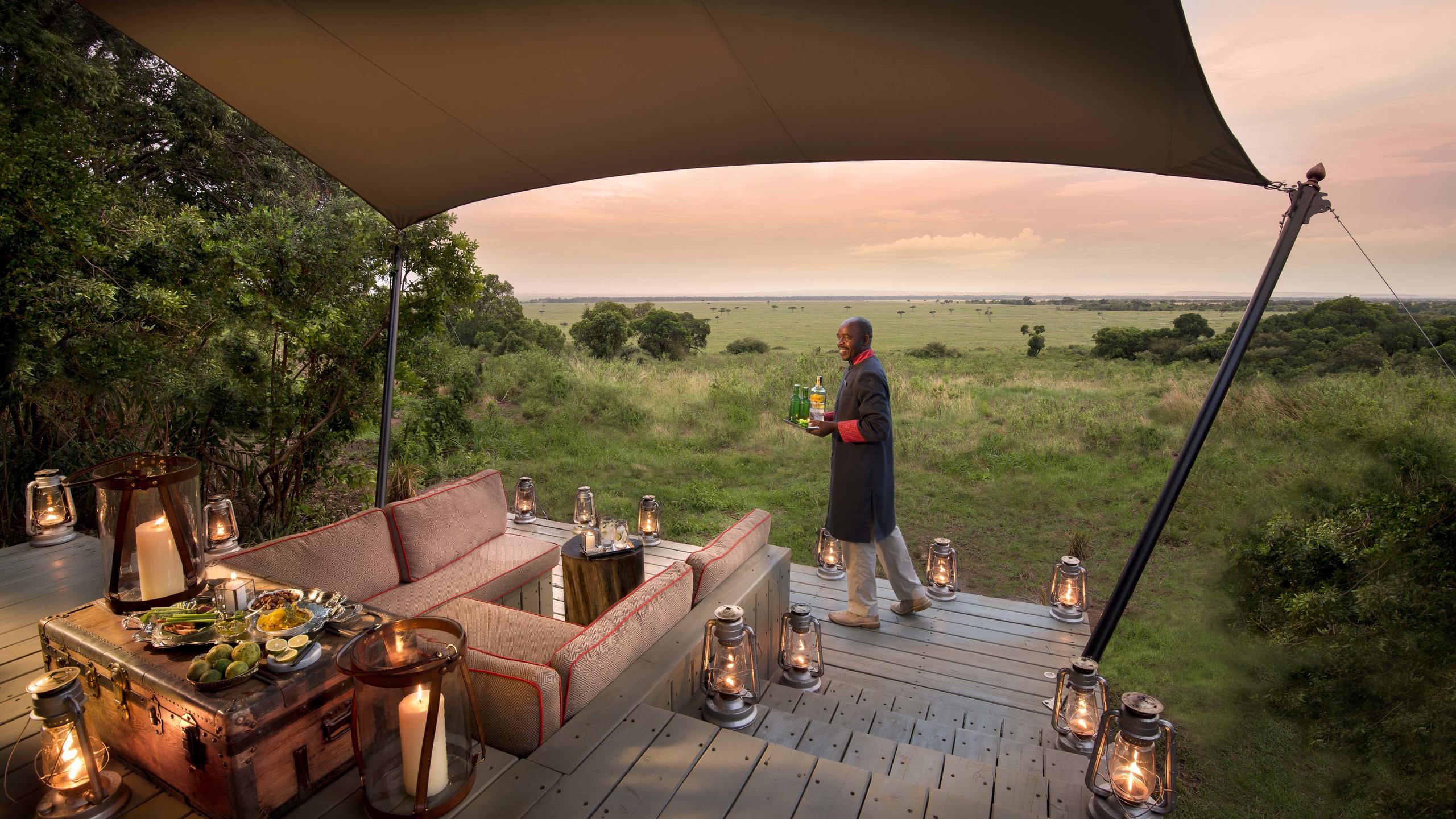 Beautiful landscape view from luxury accommodation andbeyond bateleur camp.