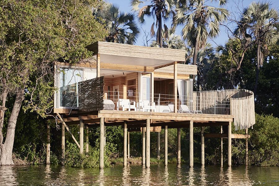 Luxury accommodation in Victoria falls on riverbank. An exclusive wildlife safari experience.