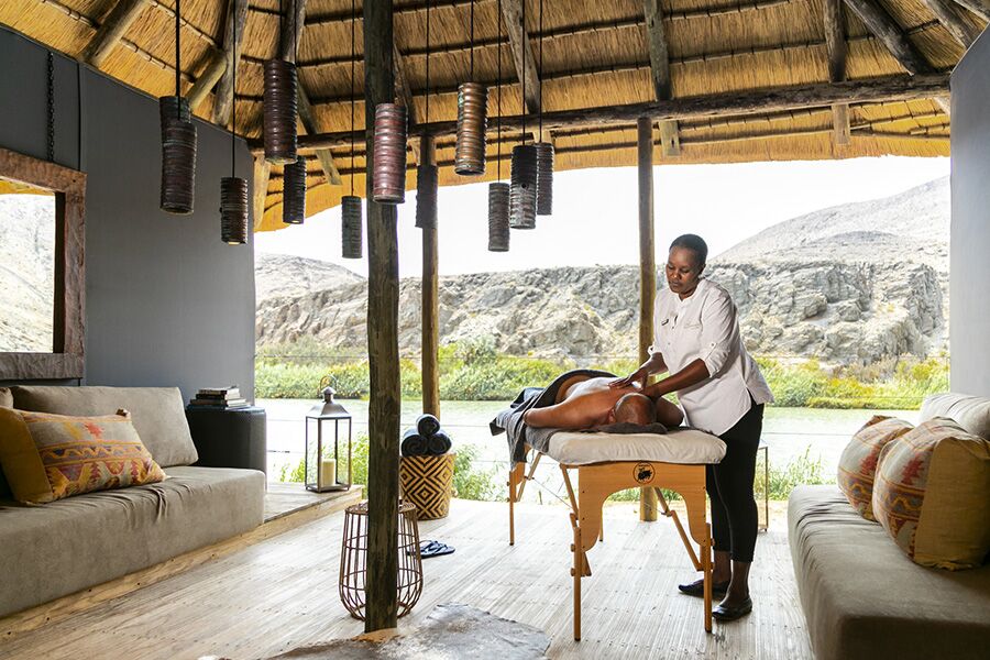 Private massage in luxury accommodation with nice view in Kunene while on a luxury safari vacation