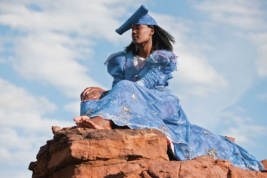 Local cultural dress sightseeing in the Okavango Delta.