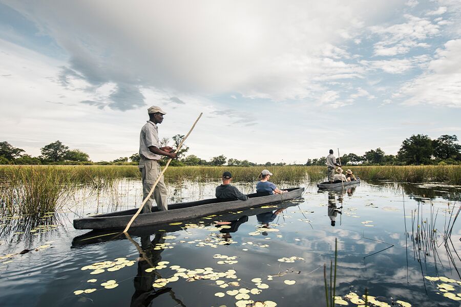 Private boat ride on the Okavango Delta with Premier Africa.