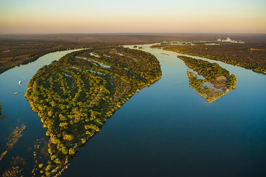 Sightseeing Victoria Falls from a private helicopter ride while on luxury safari with Premier Africa